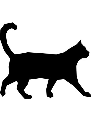 Geometrik Kedi Oto Özel Yeni Sticker 30 x 24 cm