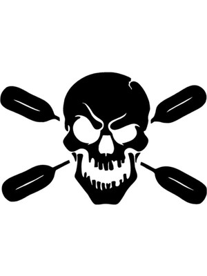 Kurukafa ve Kürekler Oto Özel Yeni Sticker Siyah 30 x 21 cm