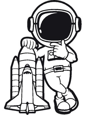 Astronot Oto Özel Yeni Sticker 25 x 37 cm