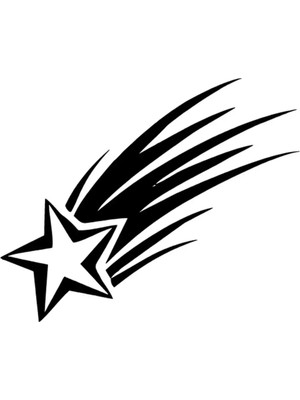 Kayan Yıldız Oto Özel Yeni Sticker Siyah 25 x 20 cm