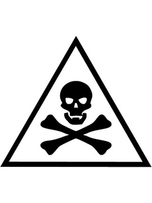 Ölüm Tehlikesi Oto Özel Yeni Sticker Siyah 25 x 22 cm