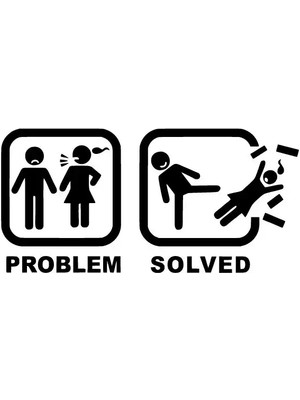 Problem Solved Oto Özel Yeni Sticker Siyah 30 x 15 cm