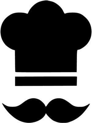 Bıyıklı Aşçı Oto Özel Yeni Sticker Siyah 25 x 32 cm