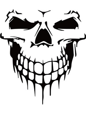 Kafatası Oto Özel Yeni Sticker 25 x 27 cm