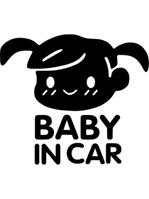 Baby In Car Oto Özel Yeni Sticker Siyah 30 x 27 cm