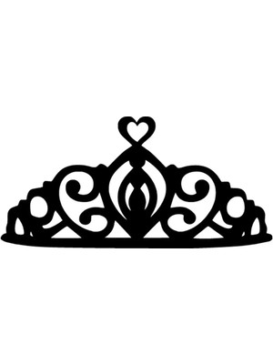 Kalpli Taç Oto Özel Yeni Sticker Siyah 30 x 15 cm