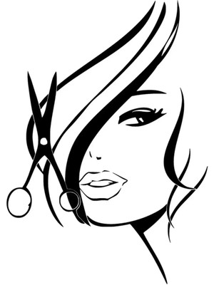 Bayan Kuaför Oto Özel Yeni Sticker Siyah 20 x 28 cm