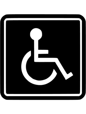 Engelli Amblemi Bay Oto Özel Yeni Sticker Siyah 30 x 30 cm