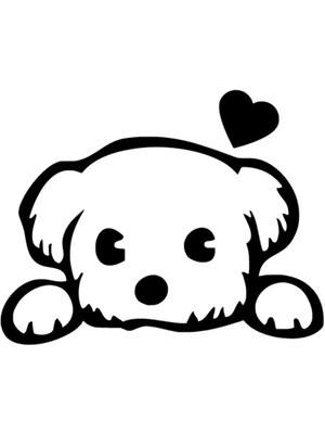 Kalpli Kopek Oto Özel Yeni Sticker Siyah 30 x 24 cm