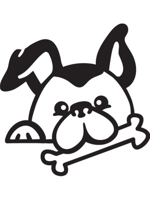 Köpek ve Kemik Oto Özel Yeni Sticker 30 x 30 cm