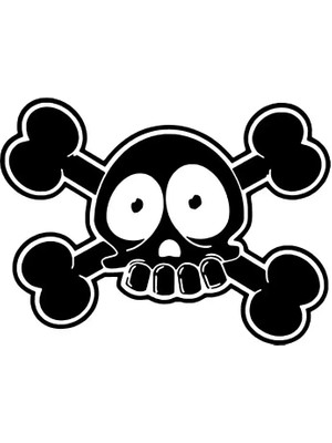 Kurukafa Tehlike Oto Özel Yeni Sticker Siyah 30 x 21 cm