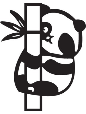 Panda ve Bambu Oto Özel Yeni Sticker 25 x 32 cm