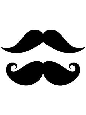 Bıyık Seti Oto Özel Yeni Sticker Siyah 30 x 18 cm