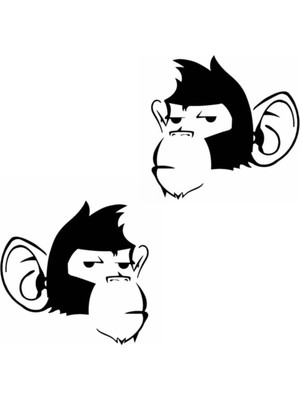 Maymun Kafası Oto Özel Yeni Sticker 25 x 22 cm