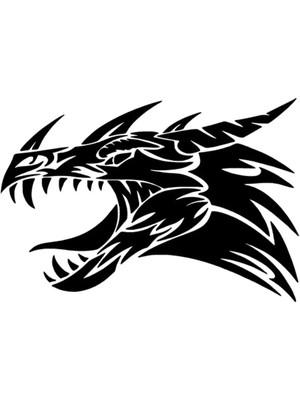 Kızgın Ejderha Oto Özel Yeni Sticker Siyah 30 x 21 cm
