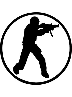 Atıcı Strike Oto Özel Yeni Sticker Siyah 30 x 30 cm