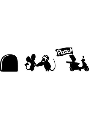 Fare Deliği Model 2 Oto Özel Yeni Sticker Siyah 30 x 6 cm