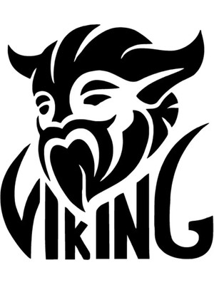 Boynuzlu Viking Oto Özel Yeni Sticker Siyah 30 x 33 cm