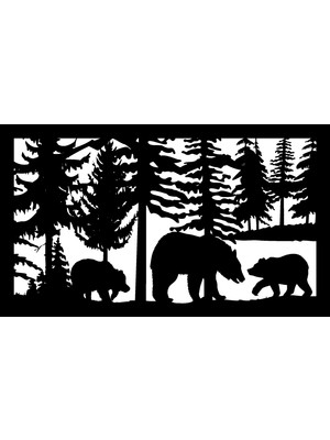 Ayı ve Orman Oto Özel Yeni Sticker 30 x 18 cm