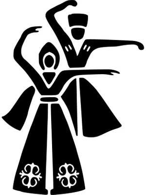 Kafkas Folklorcular Oto Özel Yeni Sticker Siyah 25 x 35 cm