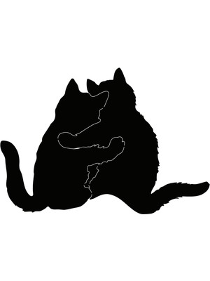 Arkadaş Kediler Oto Özel Yeni Sticker 30 x 21 cm