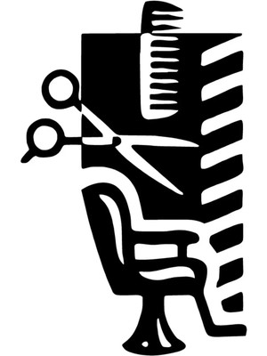 Berber Koltuğu Oto Özel Yeni Sticker Siyah 25 x 40 cm