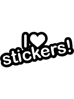 I Love Özel Yeni Stickers Oto Özel Yeni Sticker Siyah 30 x 15 cm