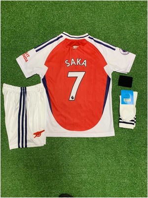 Arsenal 2024/25 Isimsiz Iç Saha Çocuk Forması 4lü Set Forma+Şort+Çorap+Bileklik