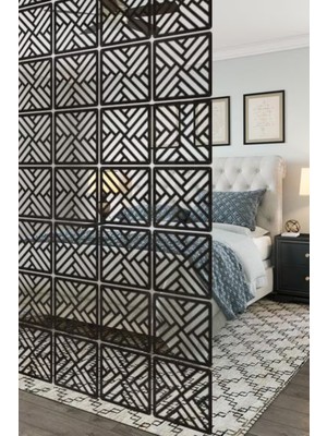 Lazer Kesim Sarkıt Paravan, Ahşap Separatör, Oda Bölücü 4'lü Panel Levha