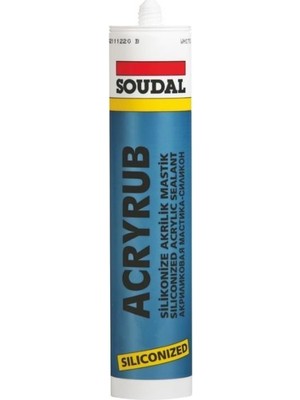 Toptan Bulurum Soudal Acryrub Silikonize Mastik 310 ml Beyaz