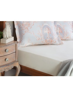 Madame Coco Manon King Size %100 Pamuk Ranforce Lastikli Çarşaf - Ekru