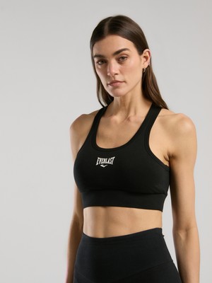 Everlast Siyah Kadın Pamuk Sporcu Sütyeni %95 Pamuk ile Rahat ve Modern Tasarım