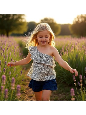 Seabubbles Çiçekli Tek Omuz Kız Çocuk Bluz