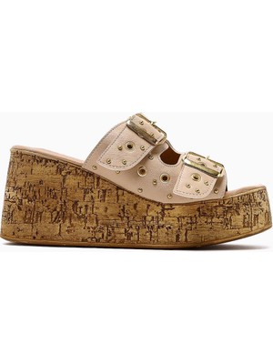 Genja Nud Troklu Dolgu Topuklu Kadın Terlik