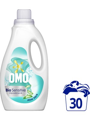 Omo Sıvı Deterjan 1500 ml Bio Sensitive Aloe Vera ile Hipoalerjenik Temizlik Sağlar