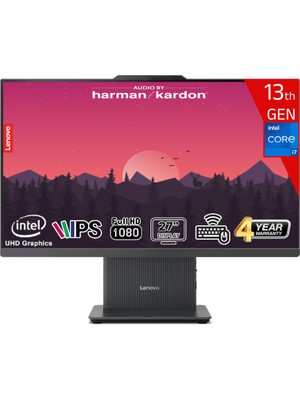 Lenovo Ideacentre Aıo 27IRH9 Intel Core I7-13620H 64 GB Ram 512 GB SSD Intel UHD Graphics 27 Fhd IPS Freedos Kablosuz Klavye+Mouse Siyah F0HM00EUTR-64512 All In One Bilgisayar