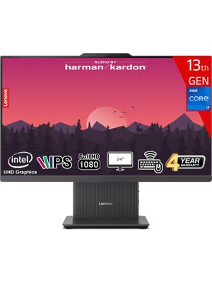 Lenovo Ideacentre Aıo 24IRH9 Intel Core I7-13620H 16 GB Ram 1 Tb SSD Intel UHD Graphics 23.8 Fhd IPS Freedos F0HN00E6TR-161 Kablosuz Klavye+Mouse Siyah All In One Bilgisayar