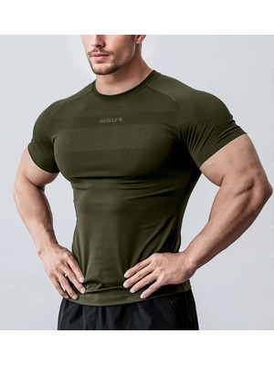 Ghassy Co. Erkek Nem Emici Hızlı Kuruyan Renk Solmayan Atletik Teknik Fitness Spor T-Shirt