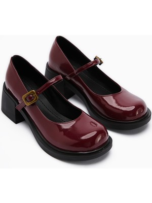 Mirka Bordo Rugan Bantlı Kadın Loafer Ayakkabı