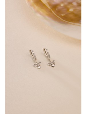 925 Ayar Gümüş Rodyum Kaplama 10 mm Sallantılı Yusufcuk Küpe