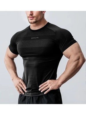 Ghassy Co. Erkek Nem Emici Hızlı Kuruyan Renk Solmayan Atletik Teknik Fitness Spor T-Shirt