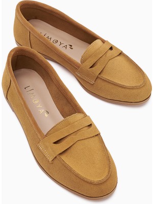 Hakiki Deri Solina Camel Mokasen Ayakkabı Rahat Günlük Loafer