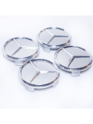 75 mm Gri Jant Göbeği – Yıldız Logolu Uyumlu Tasarım (4'lü Set) W204 / W205, W212, Cla, Gla, Glc Vb. Jant Tipiyle Benzer Ölçülerde Uyum Sağlar