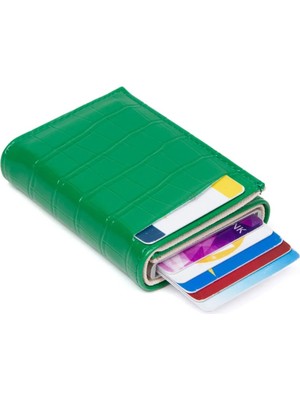 Kadın Mekanizmalı Kartlık ve Cüzdan NEW128 - Yeşil