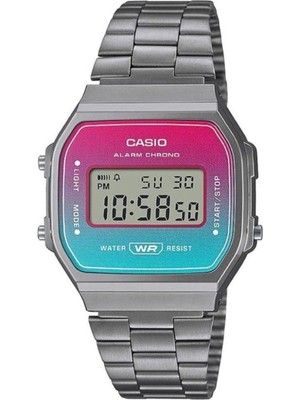 Casio Retro A168WERB-2ADF Kadın Kol Saati Renkli Kasa Çelik Malzeme 10 - 50 ATM Suya Dayanıklı Fonksiyonlar