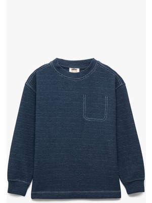 Koton Uzun Kollu Cep Detaylı Bisiklet Yaka Basic Tişört