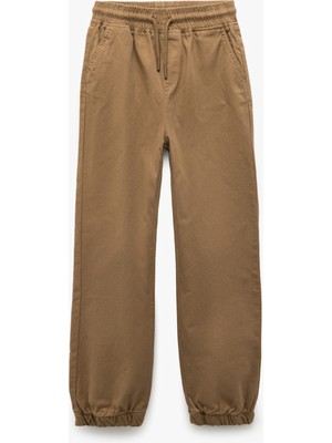 Koton Beli Bağcıklı Cep Detaylı Pamuklu Gabardin Jogger Pantolon