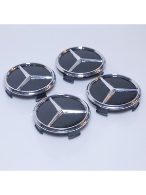 75 mm siyah Jant Göbeği – Yıldız Logolu Uyumlu Tasarım (4'lü Set) W204 / W205, W212, Cla, Gla, Glc Vb. Jant Tipiyle Benzer Ölçülerde⚠️ Görseller temsili olup, detaylar açıklamada verilmiştir.