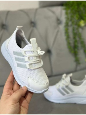 Beyaz Ortapedik Lastikli Çocuk Spor Ayakkabı