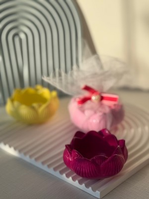 El Yapımı Lotus Çiçeği Mum Tabağı | Kına Hediyeliği | Nişan Hediyeliği | Düğün Hediyeliği | Nikah Şekeri Alternatifi | Bebek Mevlüdü Hediyeliği | Ev Dekoru | Renkli Mumluk